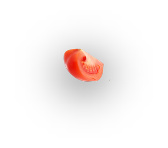 slished tomato side view